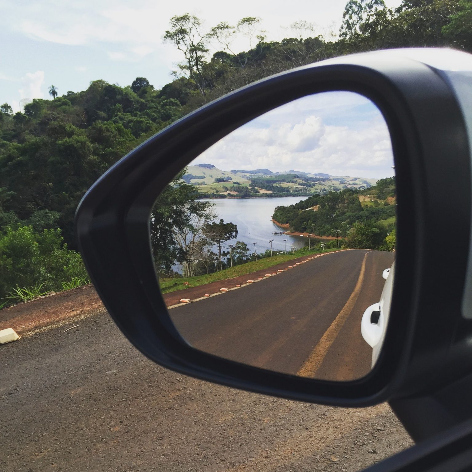 Car Side Mirror Reflection